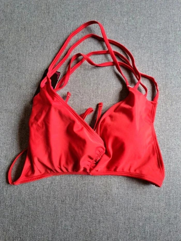 Haut de maillot de bain rouge lacets XL Shekini