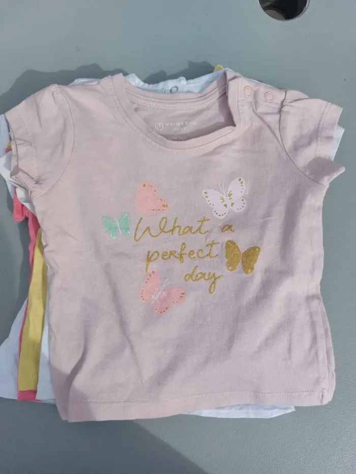 Lot 9 mois 6 t-shirts fille - photo numéro 6