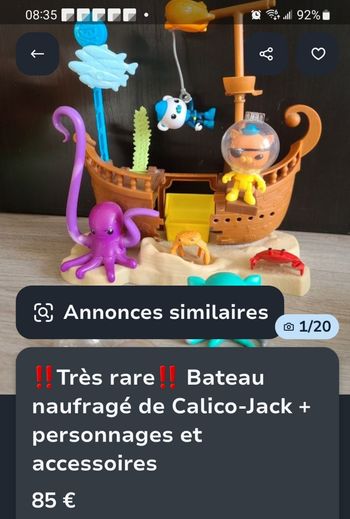 ‼️Très rare‼️Octonauts Bateau naufragé de Calico-Jack + personnages et accessoires