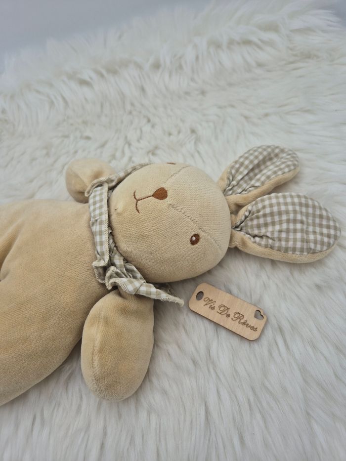 Doudou peluche Beige Vichy Ajena Vintage - photo numéro 2