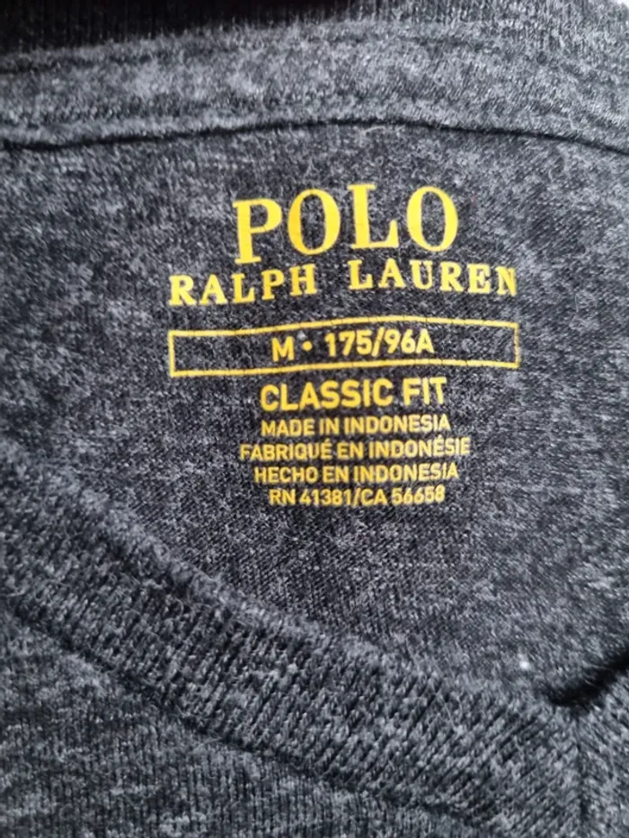 Sweat fin Ralph Lauren noir chiné – Taille M Homme (mesures en photos) - photo numéro 7