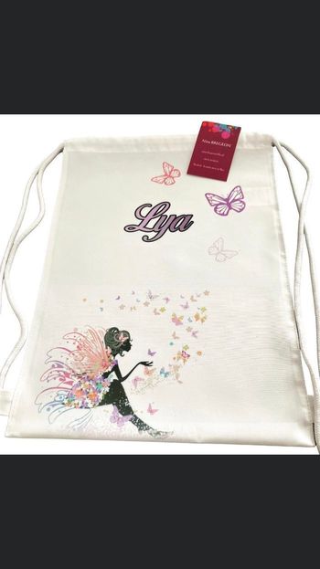 Sac de gym avec dessin et prénom au choix