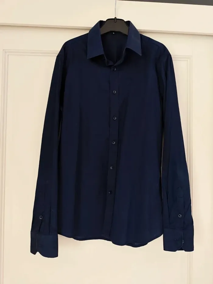 Chemise bleu marine cintrée homme taille S
