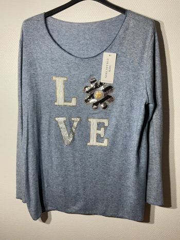 Pull « love » femme taille unique (40-48)- vivichy - neuf avec étiquette