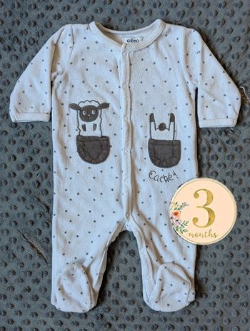 Pyjama Gémo, grenouillère mixte pour fille ou garçon - Taille 3 mois