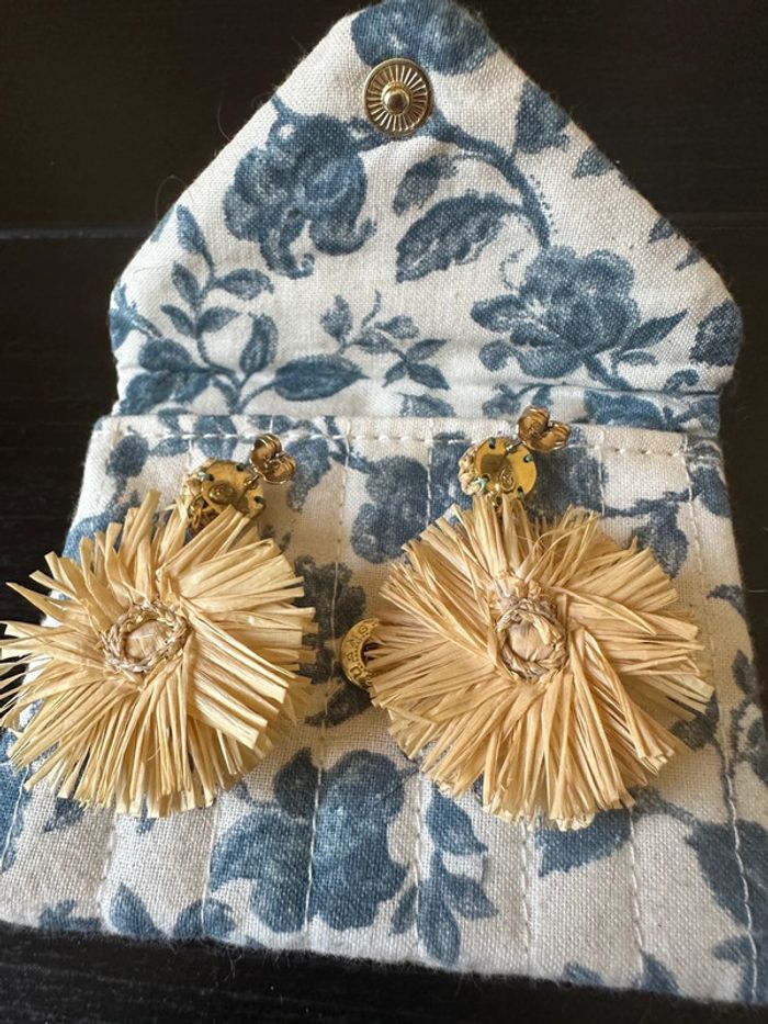 Boucles d’oreilles en raphia Aelie - photo numéro 6