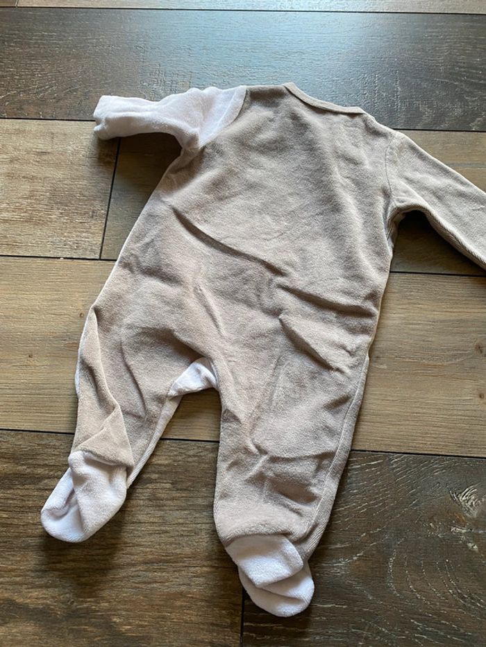 Pyjama grenouillère 1 mois marron beige écureuil - photo numéro 4