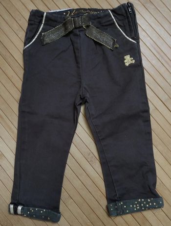 Lulu castagnette pantalon noir or noeud 12 mois