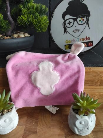 Doudou Rose Nuage Siplec Mouchoir Plat #geektradedoudou