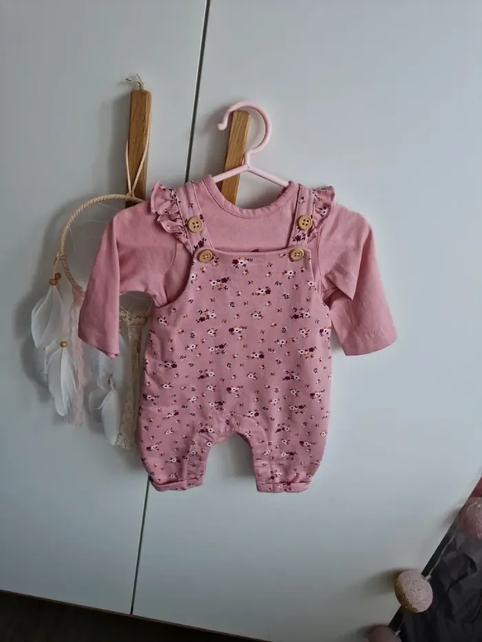 Ensemble salopette bébé fille mes petits cailloux