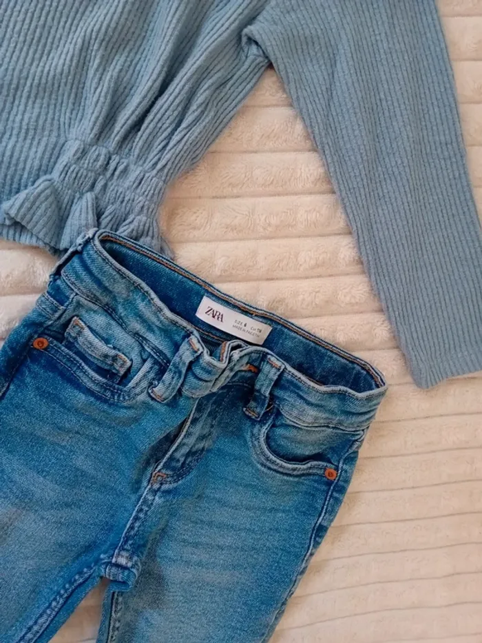 Ensemble fille pull+skinny 6ans 💙🩵 - photo numéro 3
