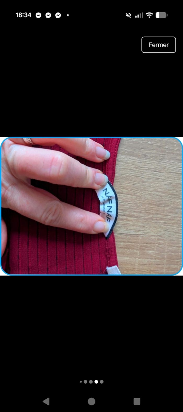 Robe patineuse bordeaux à volants - NAF NAF - photo numéro 5