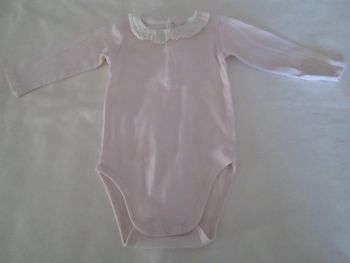 Body Bout'chou rose col blanc