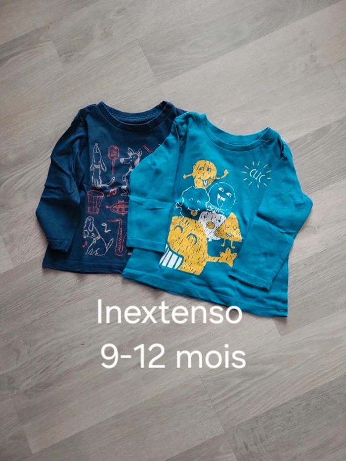 Lot tee-shirts "Inextenso" 9-12mois