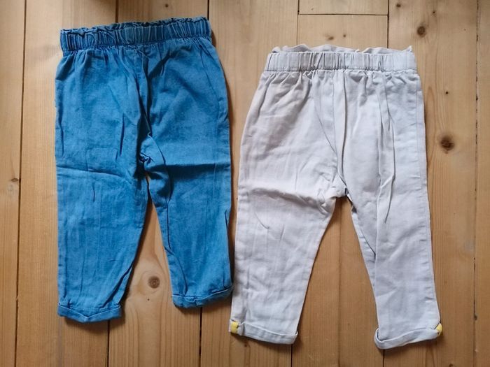 Lot pantalons toile obaibi 18mois - photo numéro 3