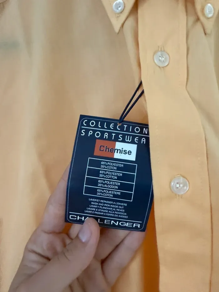 Chemise manche courte orange neuve taille M challenger - photo numéro 7