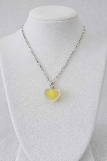 Collier pendentif cœur verre dégradé 