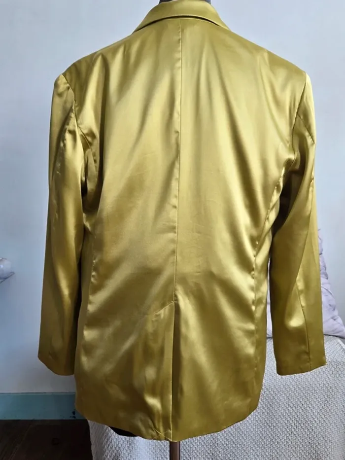 Blazer overside vert pomme en satin Divided by H&M - photo numéro 4