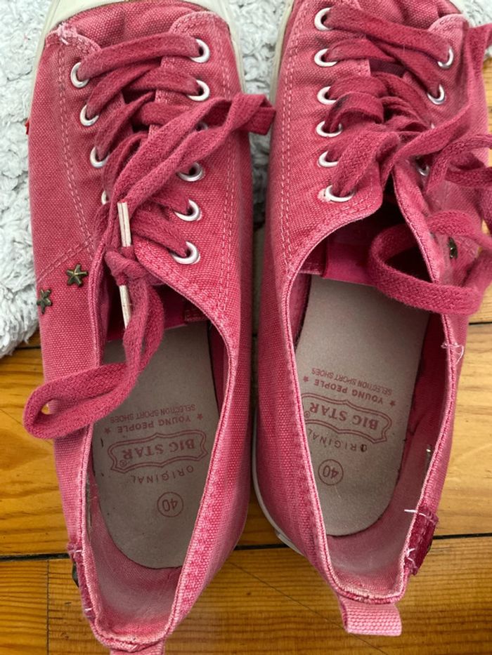 Baskets en toile rose - photo numéro 5