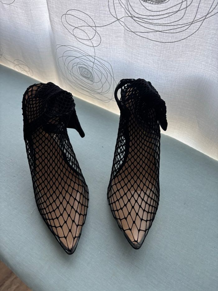 Talon transparent maille tissu noir - photo numéro 2