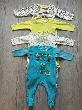 Lot de 4 pyjamas Orchestra – 6 mois / 67 cm – Mixte ❄️