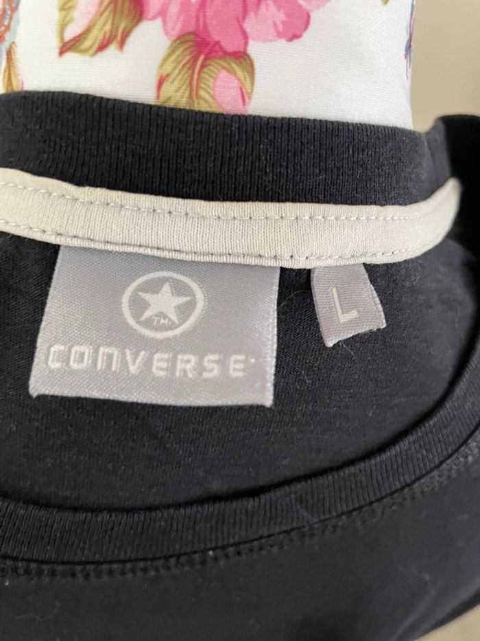 T-shirt converse femme noir logo blanc - photo numéro 5