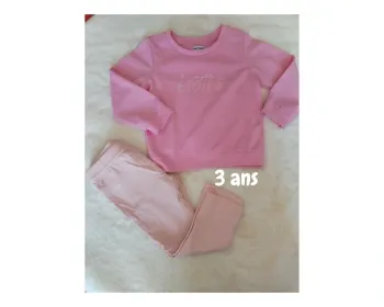 Ensemble 3 ans sweat + jegging rose