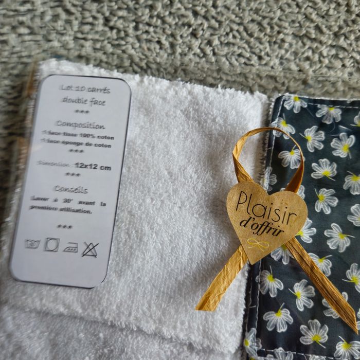 Lot 10 lingettes lavables 12x12 cm - photo numéro 3