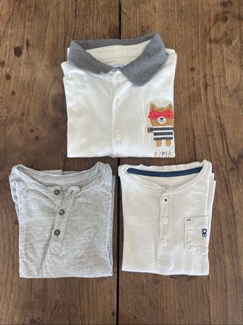 Lot t-shirt manches longues taille 9-12 mois