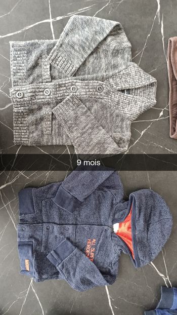 Lots de pulls et de vestes 9mois