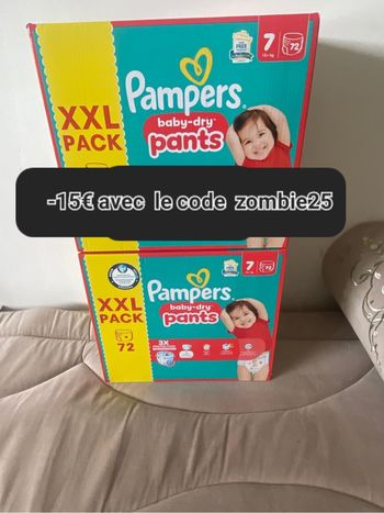 2 cartons de couches Pampers taille 7
