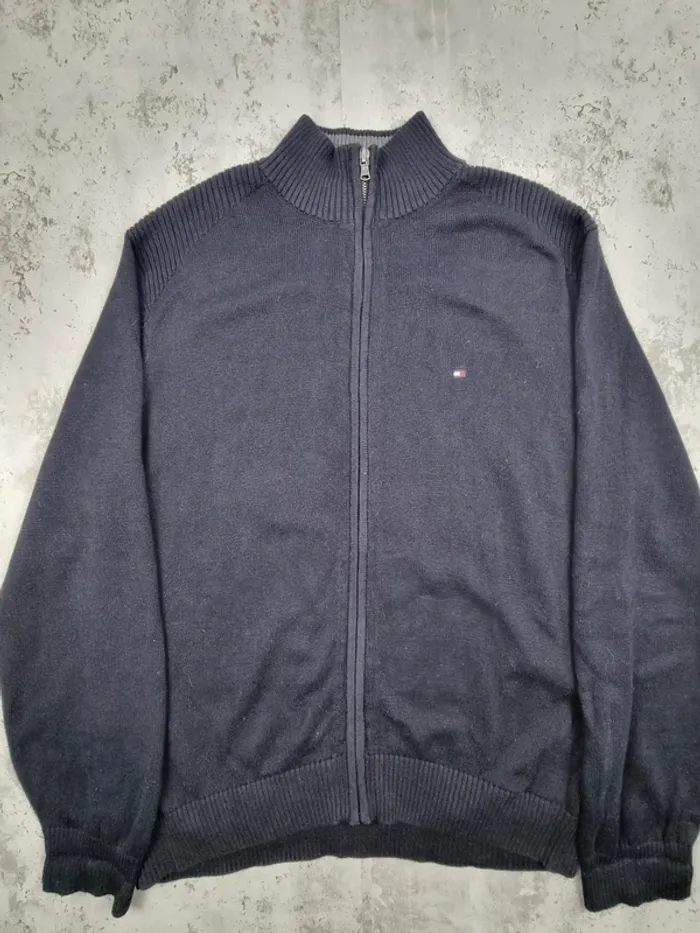Veste zippée noire Tommy Hilfiger – Taille L Homme (mesures en photos) - photo numéro 3