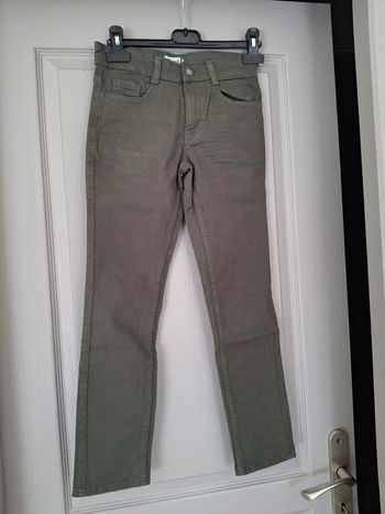 Pantalon garçon kaki slim