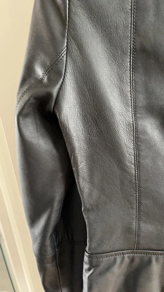 Veste Cuir Noir Mango XS - photo numéro 15