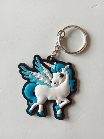 Porte clef Licorne bleue