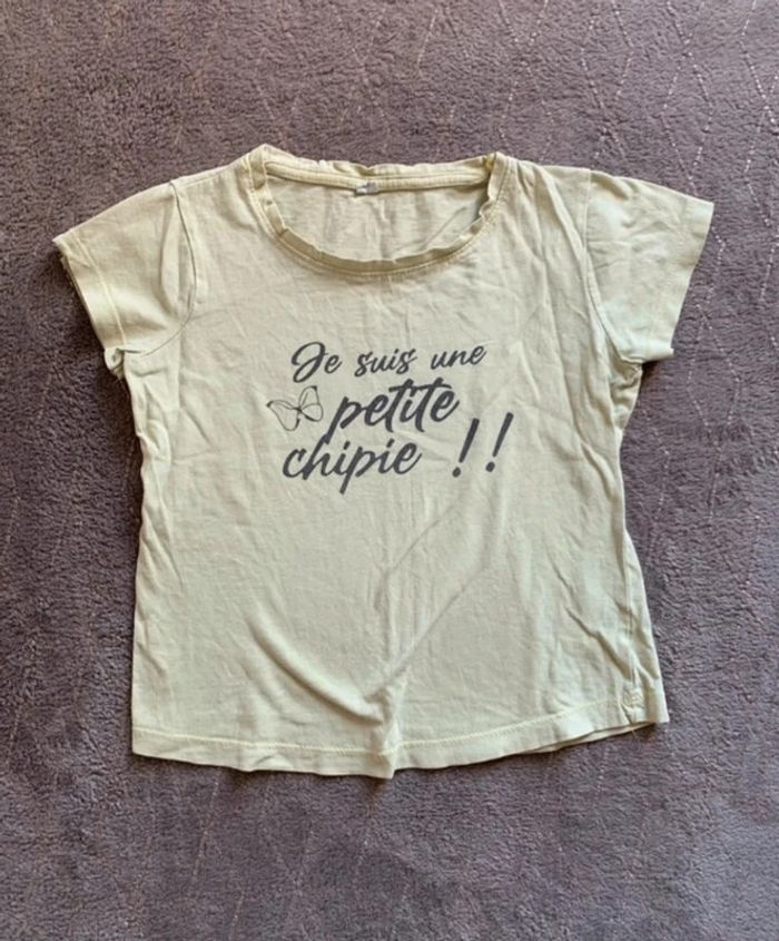 T-shirt jaune fille taille 6 ans