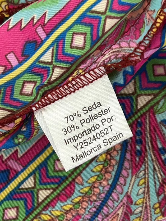 Robe imprimée neuve en soie Trebol taille unique - photo numéro 15