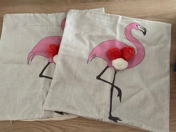 Housse de coussin flamant rose x2