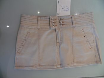 mini-jupe beige black et bat taille L 38 / 40