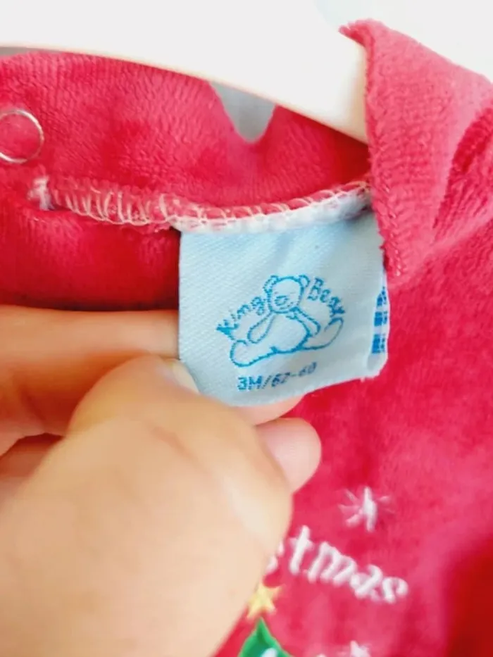 Pyjama velours mixte Noël 3 mois mixte King Bear - photo numéro 3