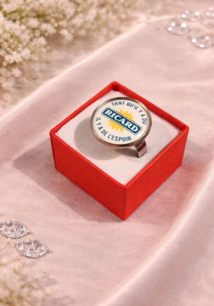Bague Ricard ajustable – Bijou vintage et original - photo numéro 2