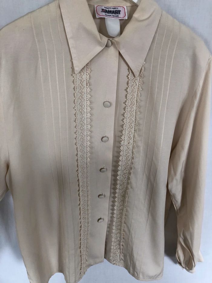 Chemise vintage crème à guipures 48 Damart très bon état - photo numéro 14