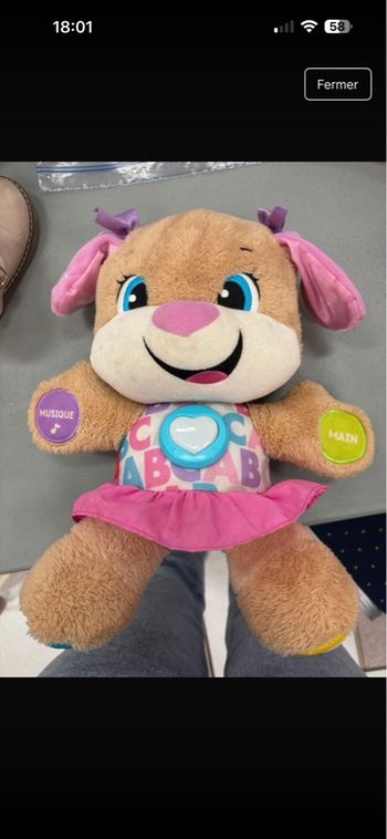 Chien peluche éducative