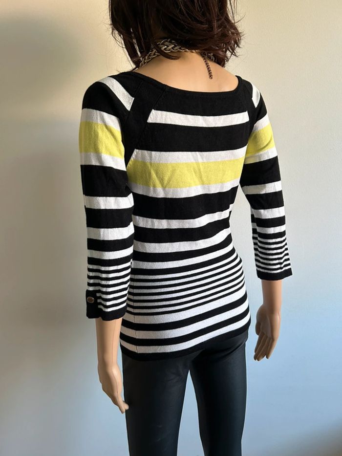Pull rayé avec manches 3/4 Morgan taille S bon état - photo numéro 8