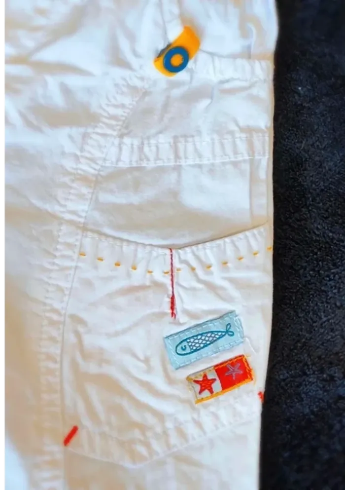 Bermuda short blanc 6 mois - photo numéro 3