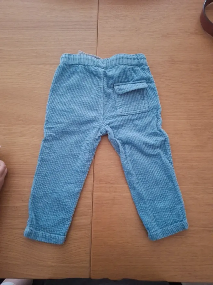 Pantalon velour bleu - photo numéro 2