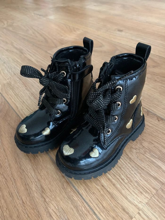 Bottines rangers vernis noir Nini & Girls 22