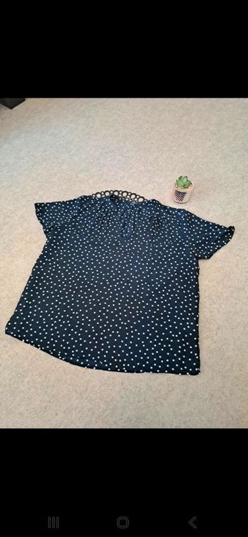 Blouse légère bleu marine a pois Taille S Kiabi