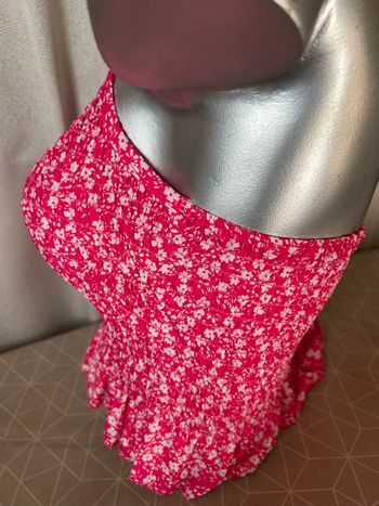 Top smocks dos nu Fuschia fleuri TU