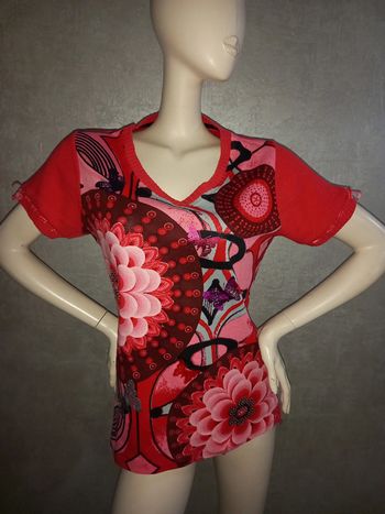 tee shirt rose manche courte pull desigual taille 42